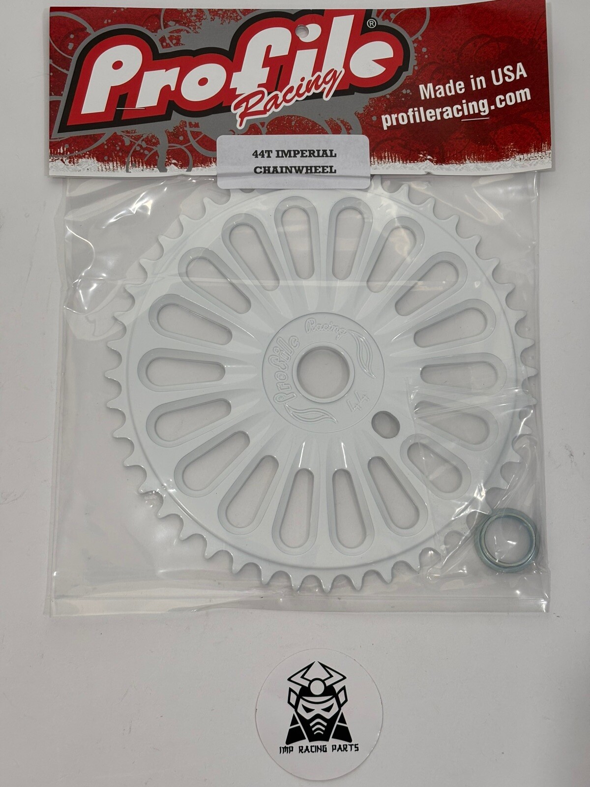 PROFILE IMPERIAL CHAIN WHEEL SPROCKET BMX 44T WHITE 19MM