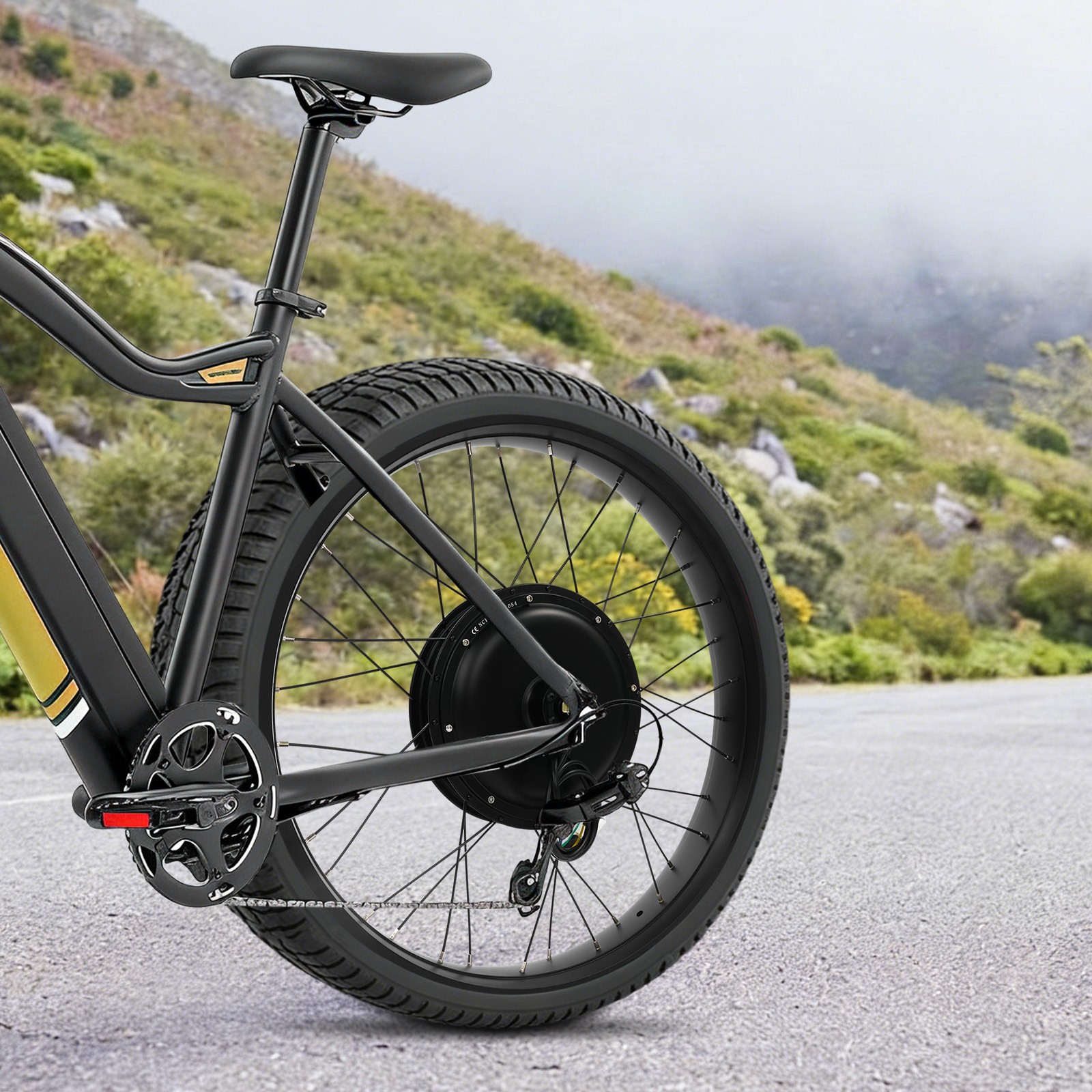 26″ Fat Tire Electric Bicycle Motor E-Bike Rear Wheel LCD Conversion Kit 48V 1KW