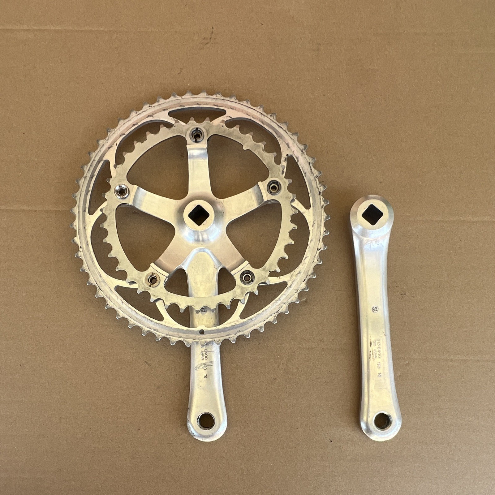 Shimano FC-6400 170mm Double Square Taper Road Aluminum Crankset Silver (9/16)