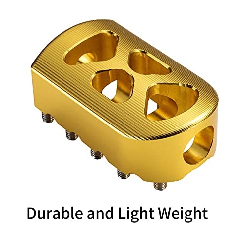 Hopider Motorcycle Gear Shifter peg, Anti-Skid Shift Lever Foot Peg 360° Gold