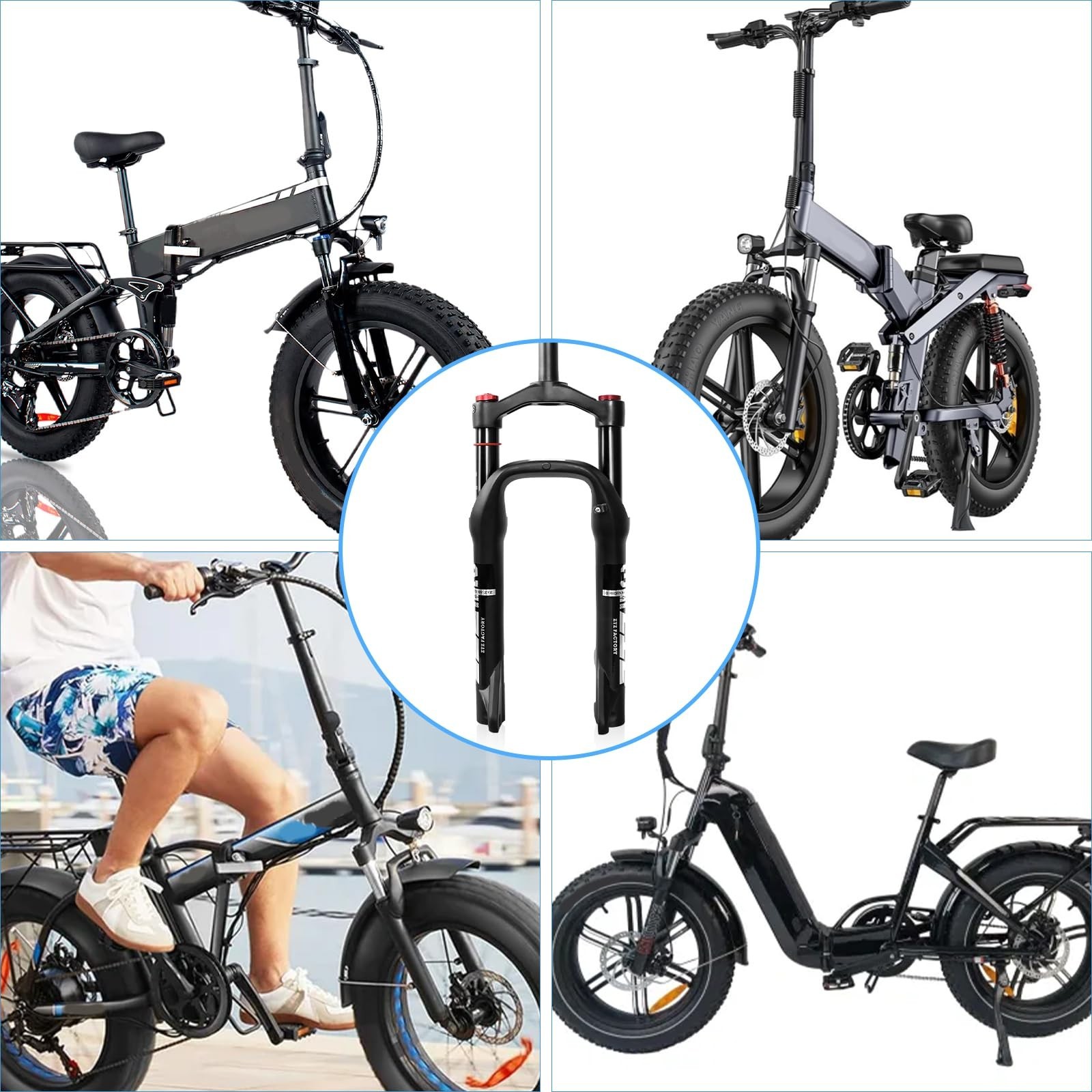 ZTZ 20 * 4.0 inch Fat Tire Air Suspension Fork – 130mm Travel, 135mm Spacing …