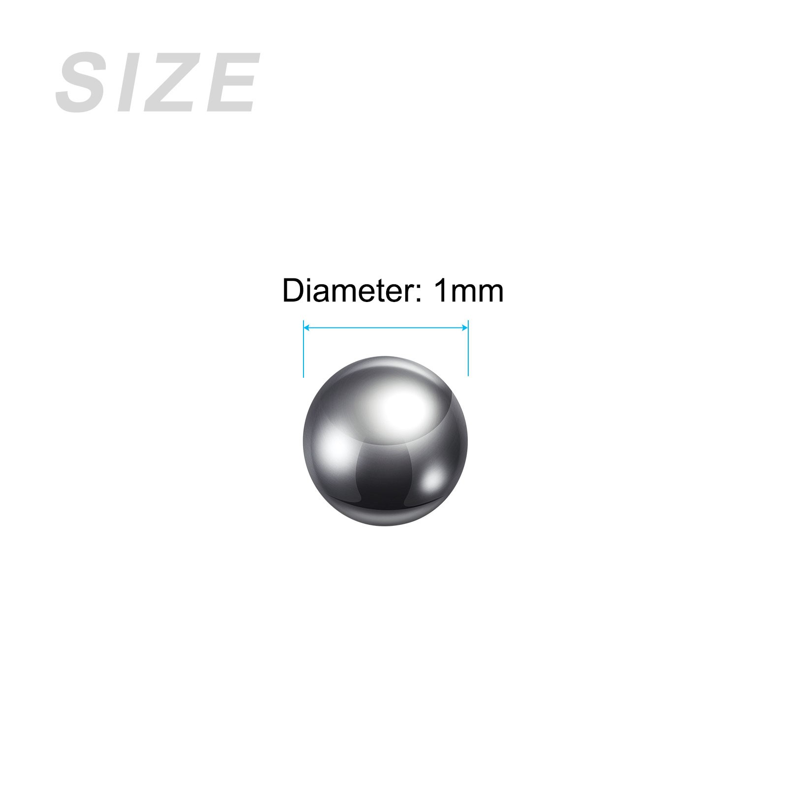 Precision Balls G100 1mm 500pcs, 304 Stainless Steel Bearing Balls Beads