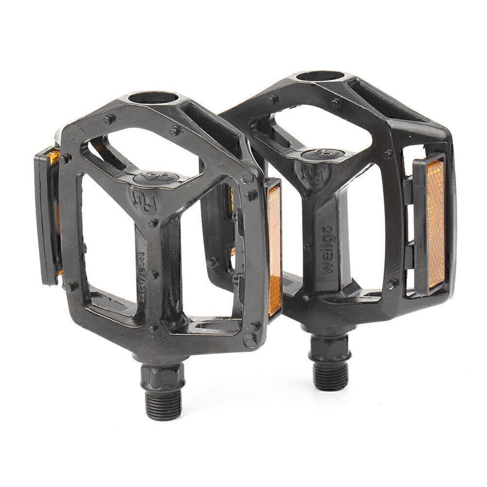 Pair Bike Pedals Platform Wellgo B087 Cr-Mo Spindle 9/16″ DU Sealed Bearings