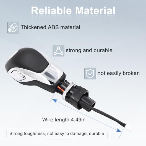 Automatic Gear Shift Knob Handle with Button – Compatible with Ford Chrome