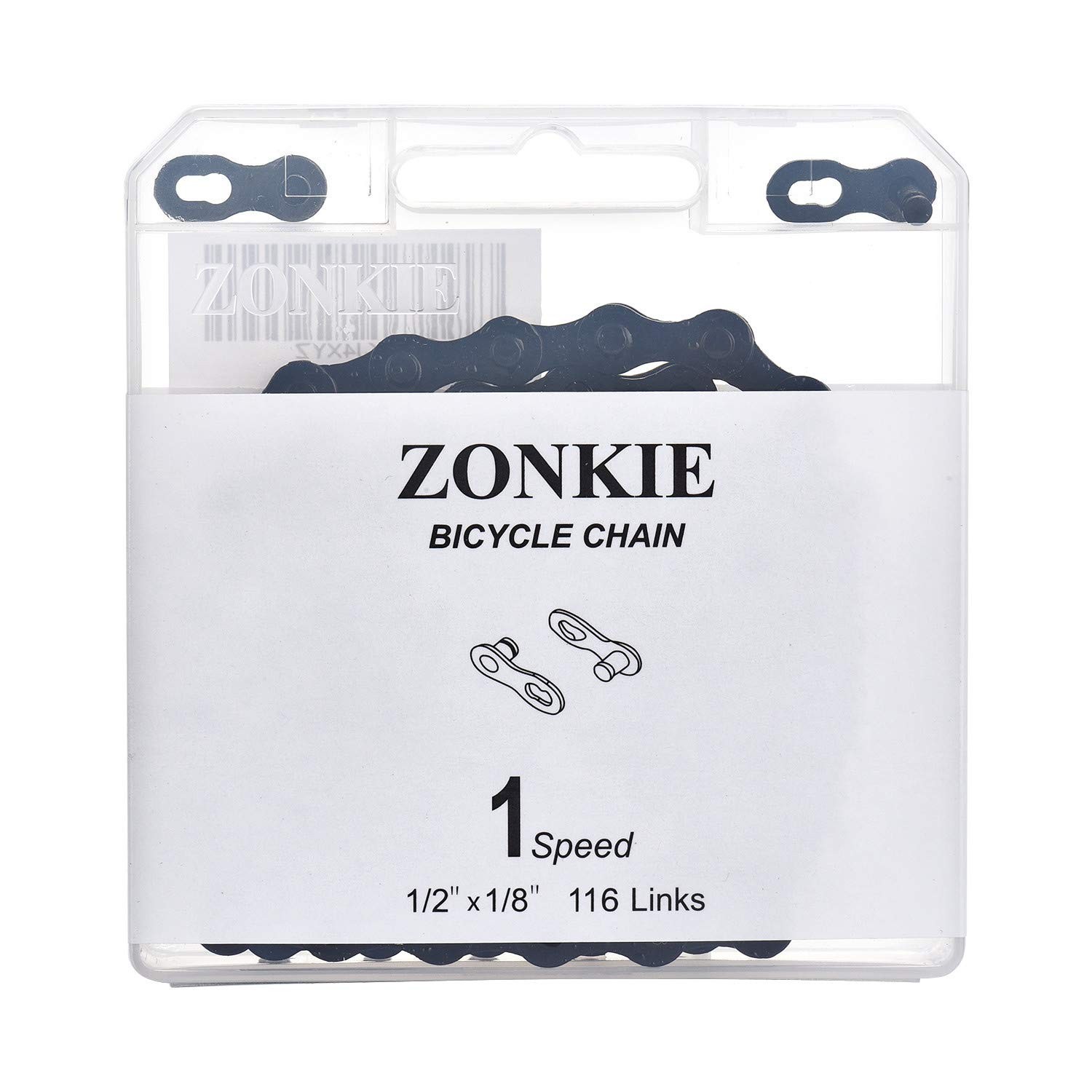 High Carbon Steel Bicycle Chain 116 Links 1/2 x 1/8 Inch for Easy Installation