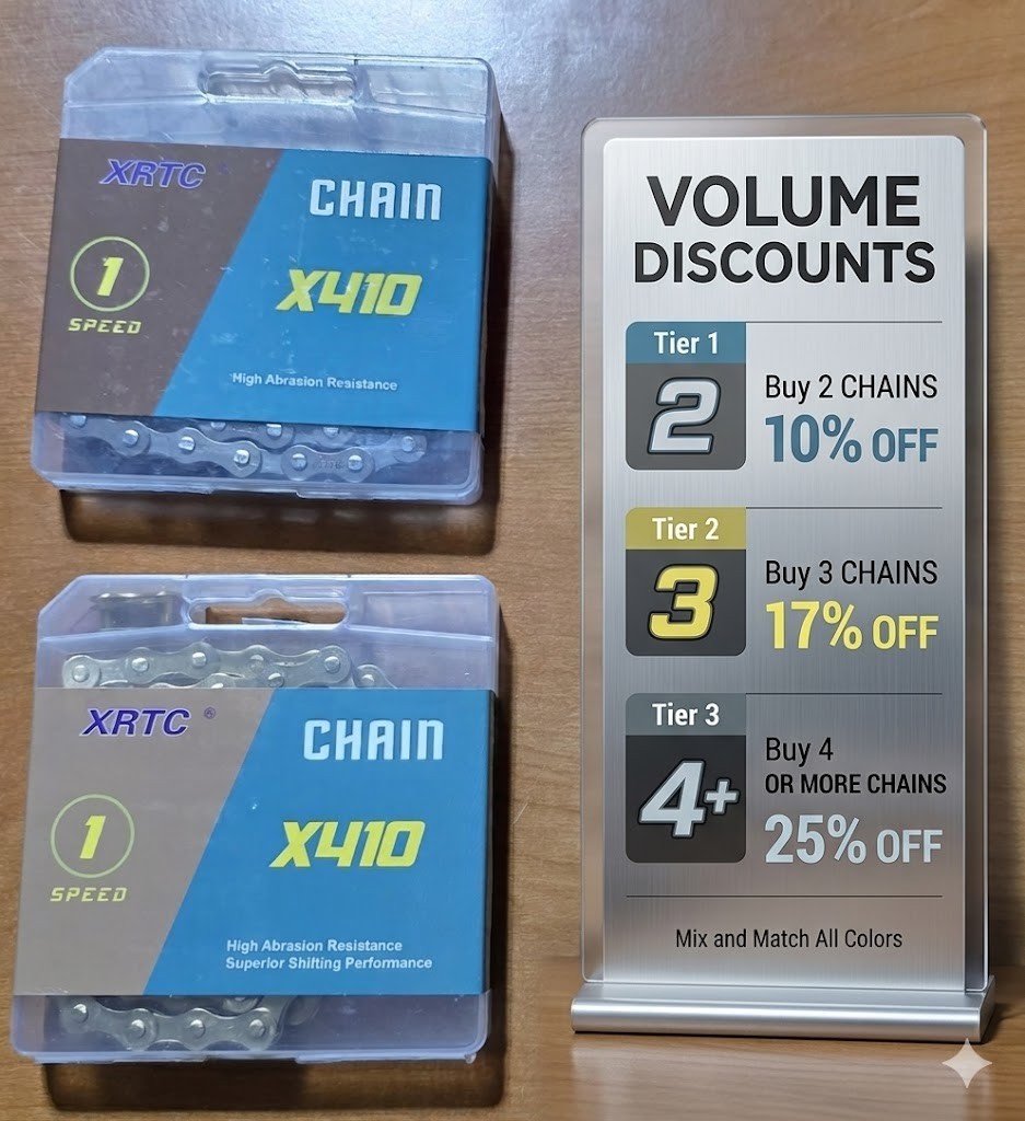 Premium Single Speed Bike Chain 104L Fixie BMX Track NIB – Choose From 4 Colors!