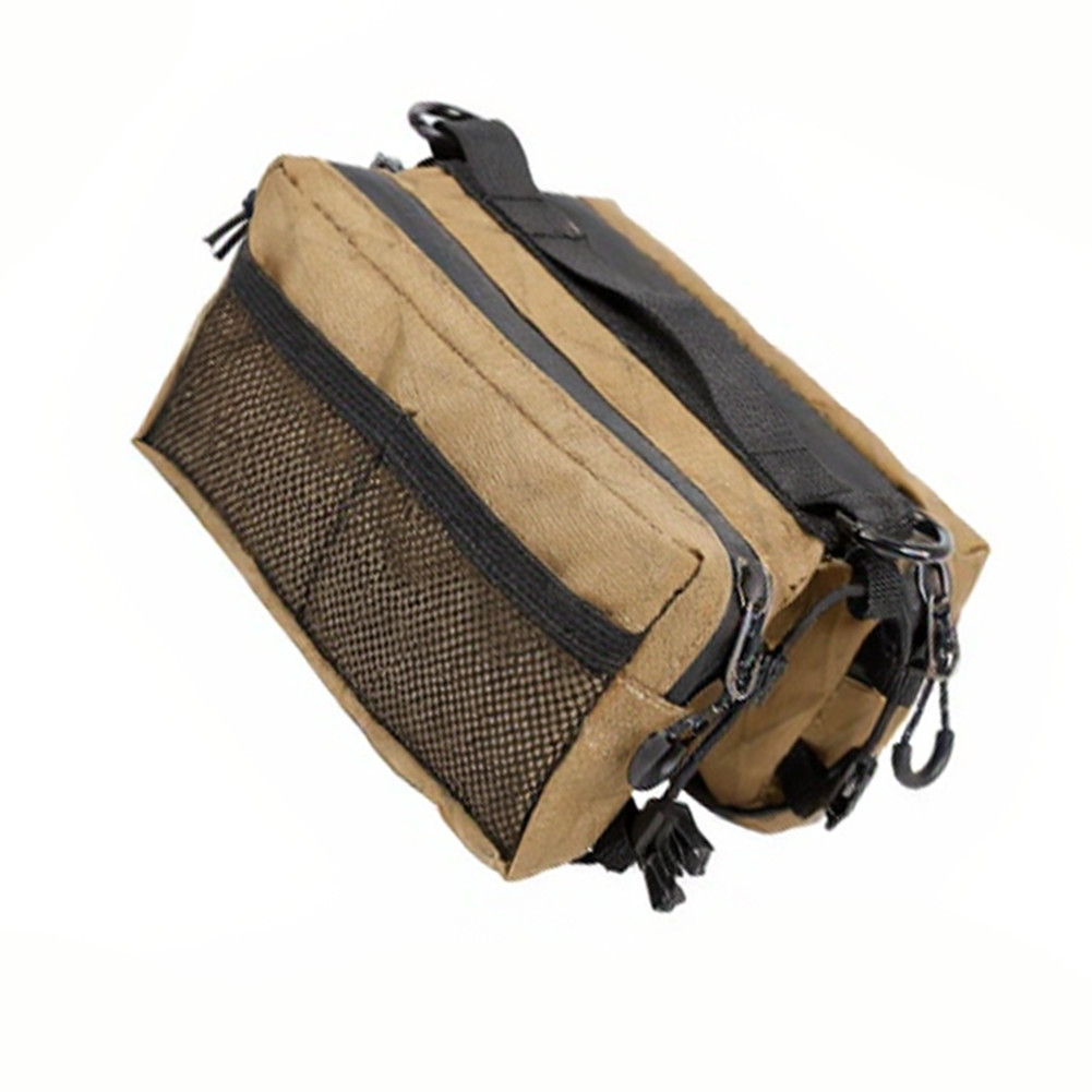 Compact Frame Mounted Bike Bag for Road MTB Use 16.1x12x9.5cm Polyester Brown