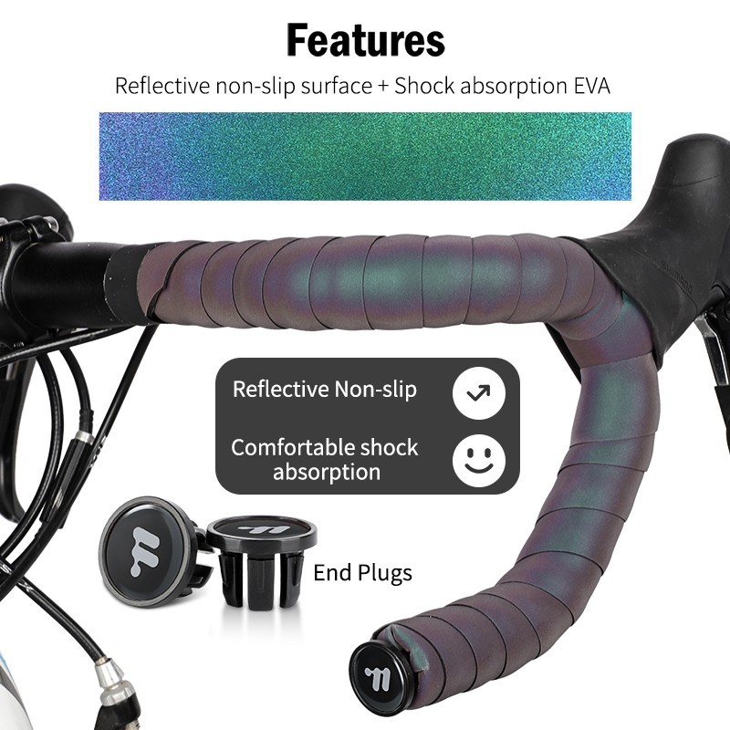 WEST BIKING Reflective Road Bike Bicycle Handlebar Tape Cycling Bar Tape Wrap