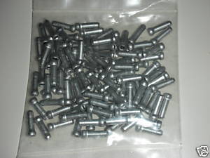 100 BICYCLE BIKE SHIFT BRAKE CABLE TIPS CAPS ENDS CRIMP