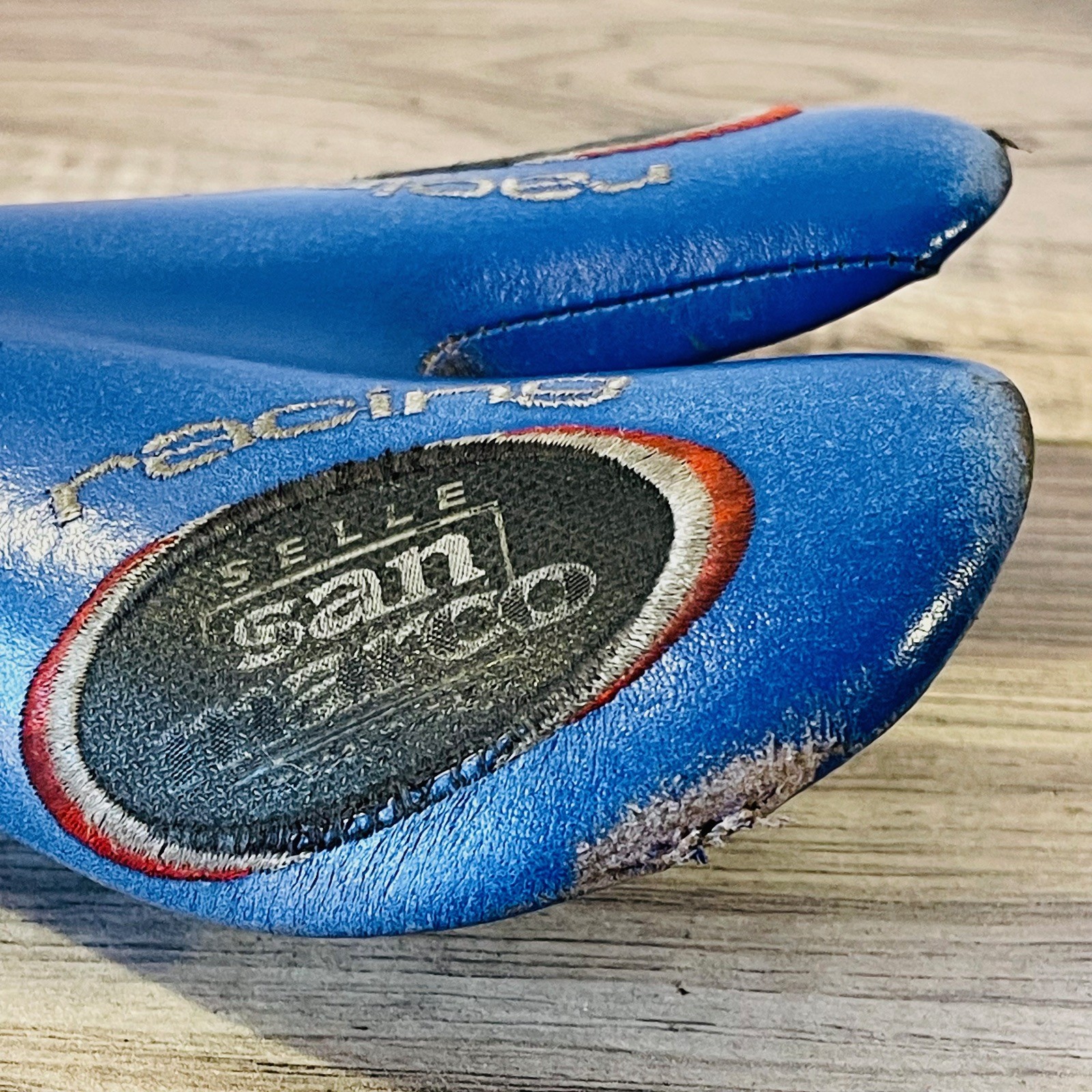 USPS Trek Selle San Marco ASPide Titanium Rail Saddle Embroidered Blue Leather