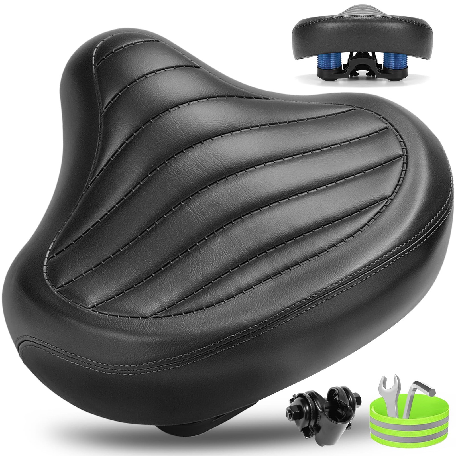 CDYWD New Noseless Bike Seat for Men Women Comfort Wide, Large Soft Padded Bi…