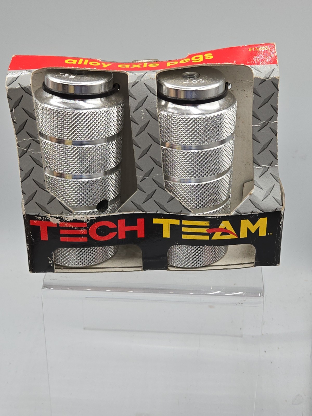 Tech Team Alloy Axle Pegs 50mm x 110mm Silver Bicycle Pegs Pair Vintage New NOS