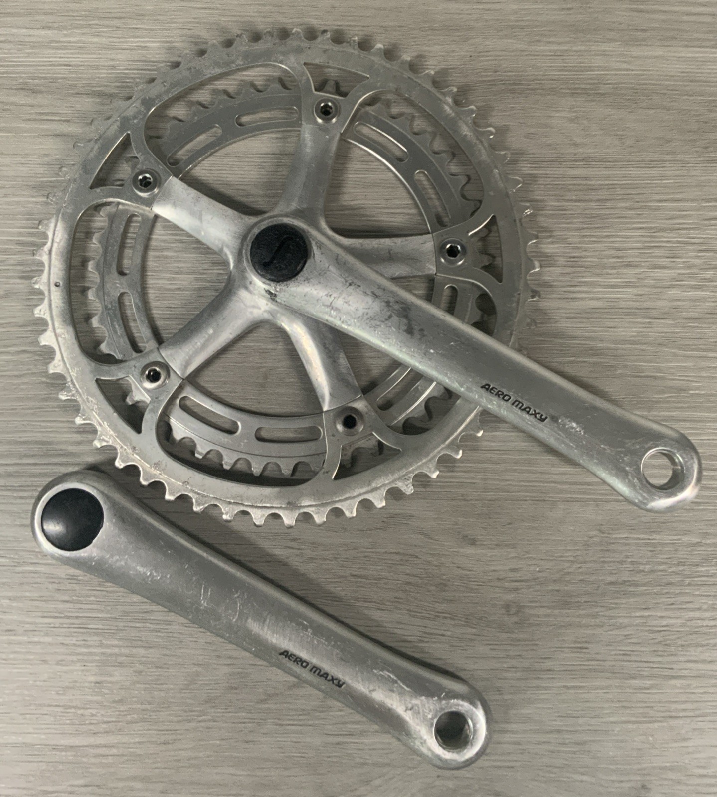 SUGINO AERO MAXY CRANKSET DOUBLE 53-43 TOOTH 170 MM ARMS 6, 7, OR 8 SPEED