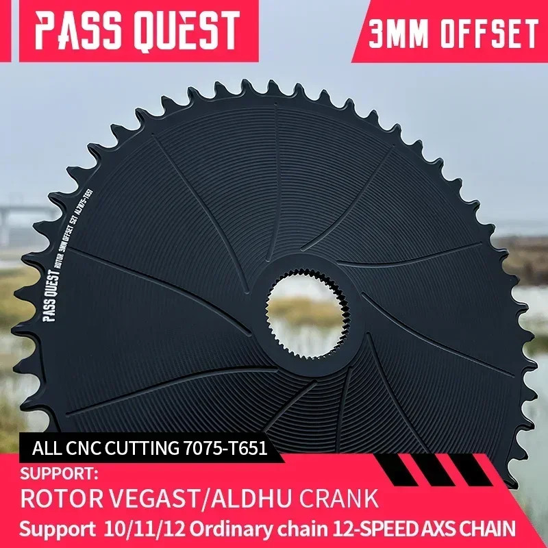 3mm Offset Round Narrow Wide Chainring 42-54T for Gravel Bike Crank 12 Speed