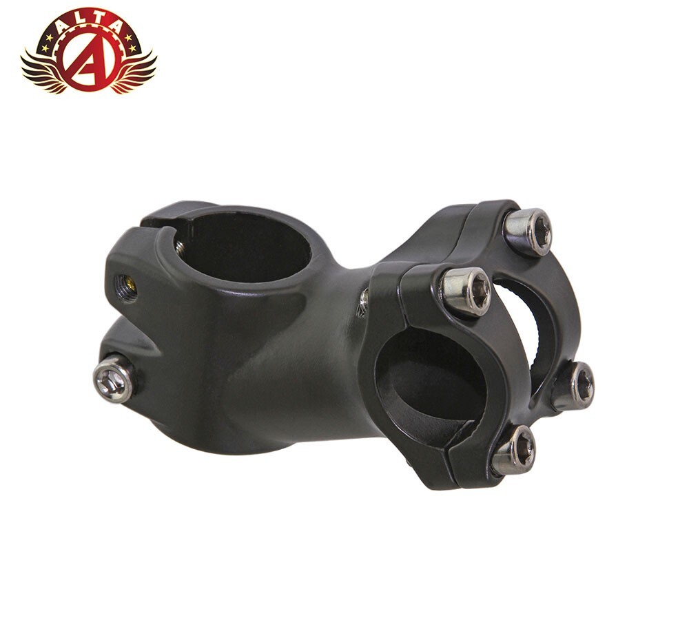 ALTA 60MM LONG BICYCLE ALLOY STEM 28.6/25.4MM R-63 BLACK.