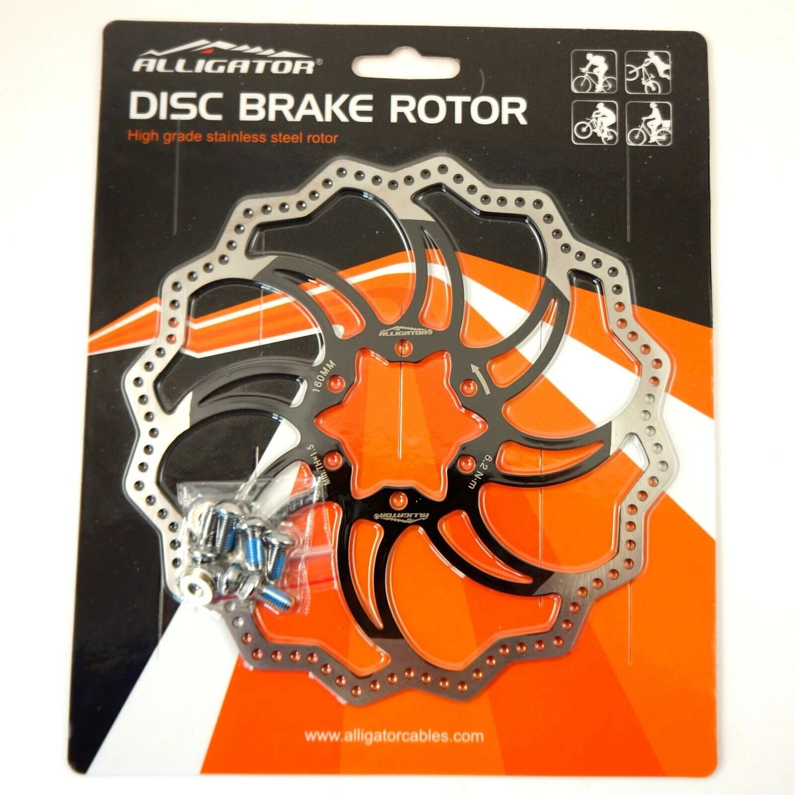 ALLIGATOR Starlite MTB Road Bike Disc Brake Rotor 160/180/203mm – Black