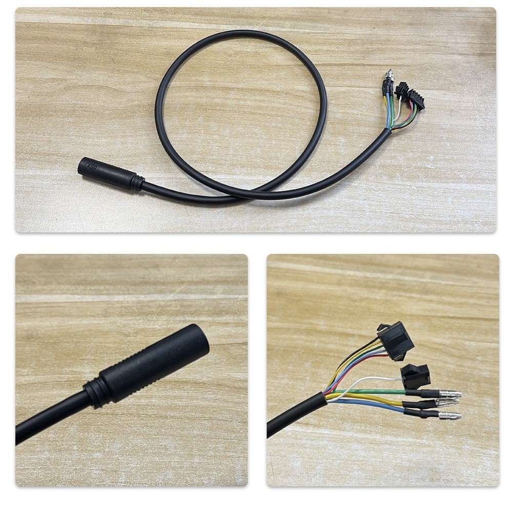 For Electric Bicycle 9 Pin Waterproof Extension Cord PTFE Insulated 70cm