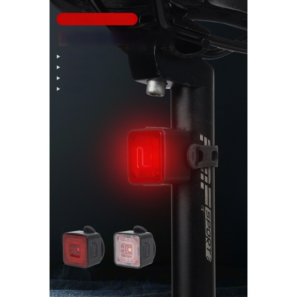 USB Bike Light Set Waterproof Front Rear Light Automatic Braking Sensor