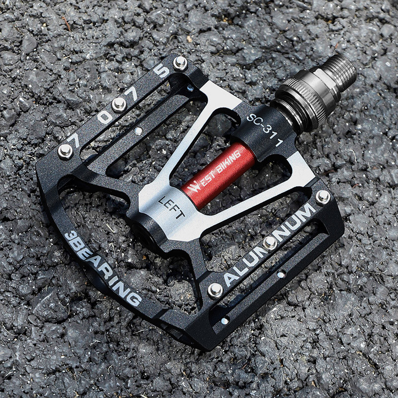 WEST BIKING Quick Release Bicycle Pedals 3 Sealed Bearing Aluminum Pedals Red