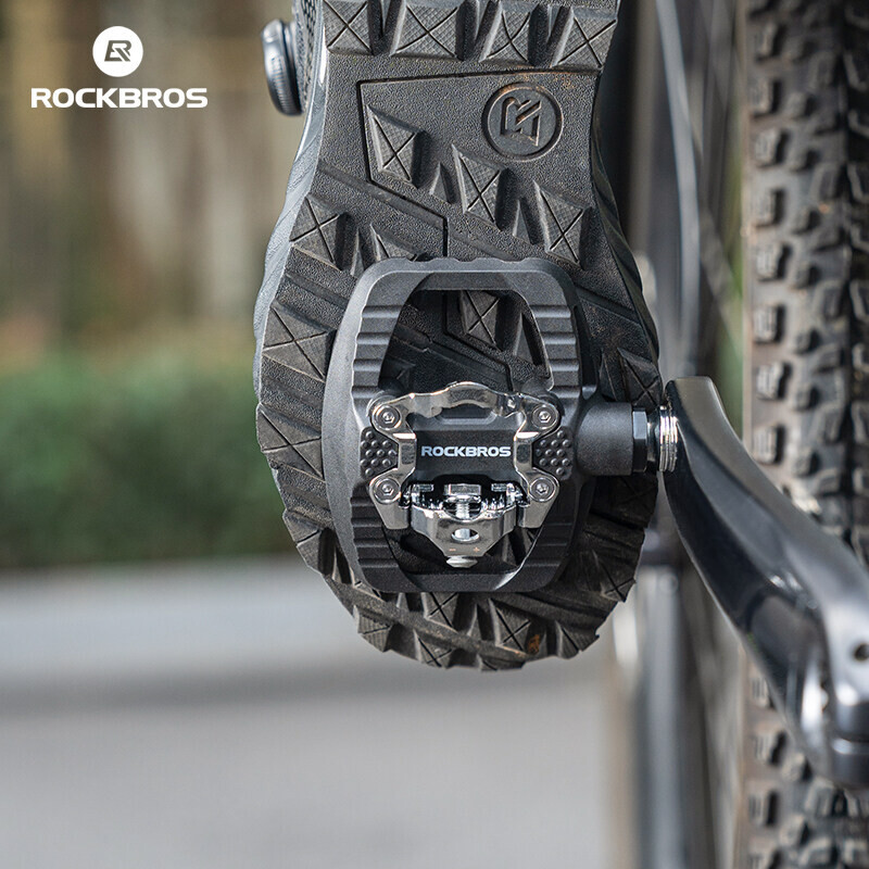ROCKBROS MTB Lock/Flat Pedals Double Sealed Clipless SPD Cleats Ultralight Pedal