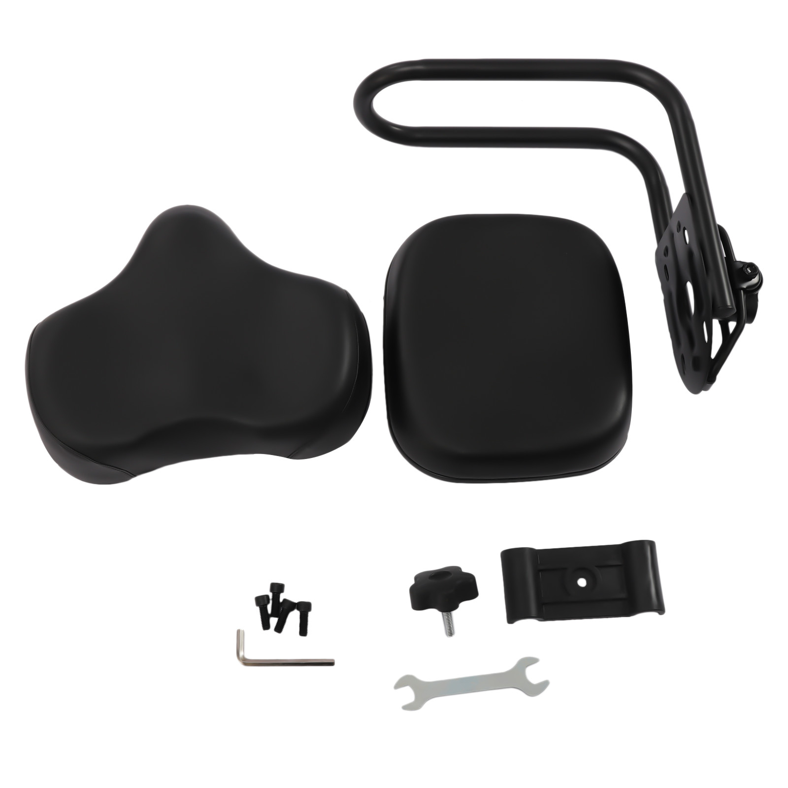 Bike Saddle Seat + Backrest Bicycle Extra Wide Comfort Leather Cushion Soft Pad