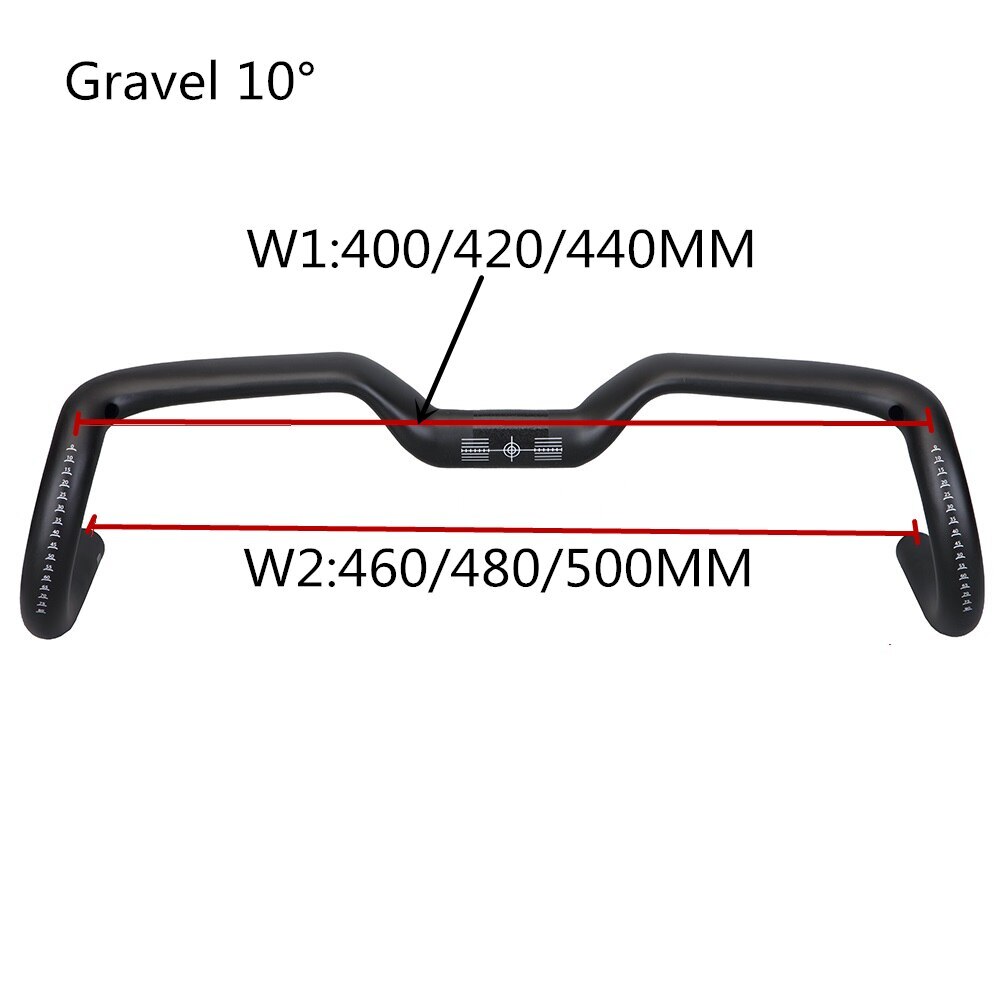 10° Carbon Gravel Bicycle Handlebar Cyclocross Road Bike Drop Bar 400/420/440mm