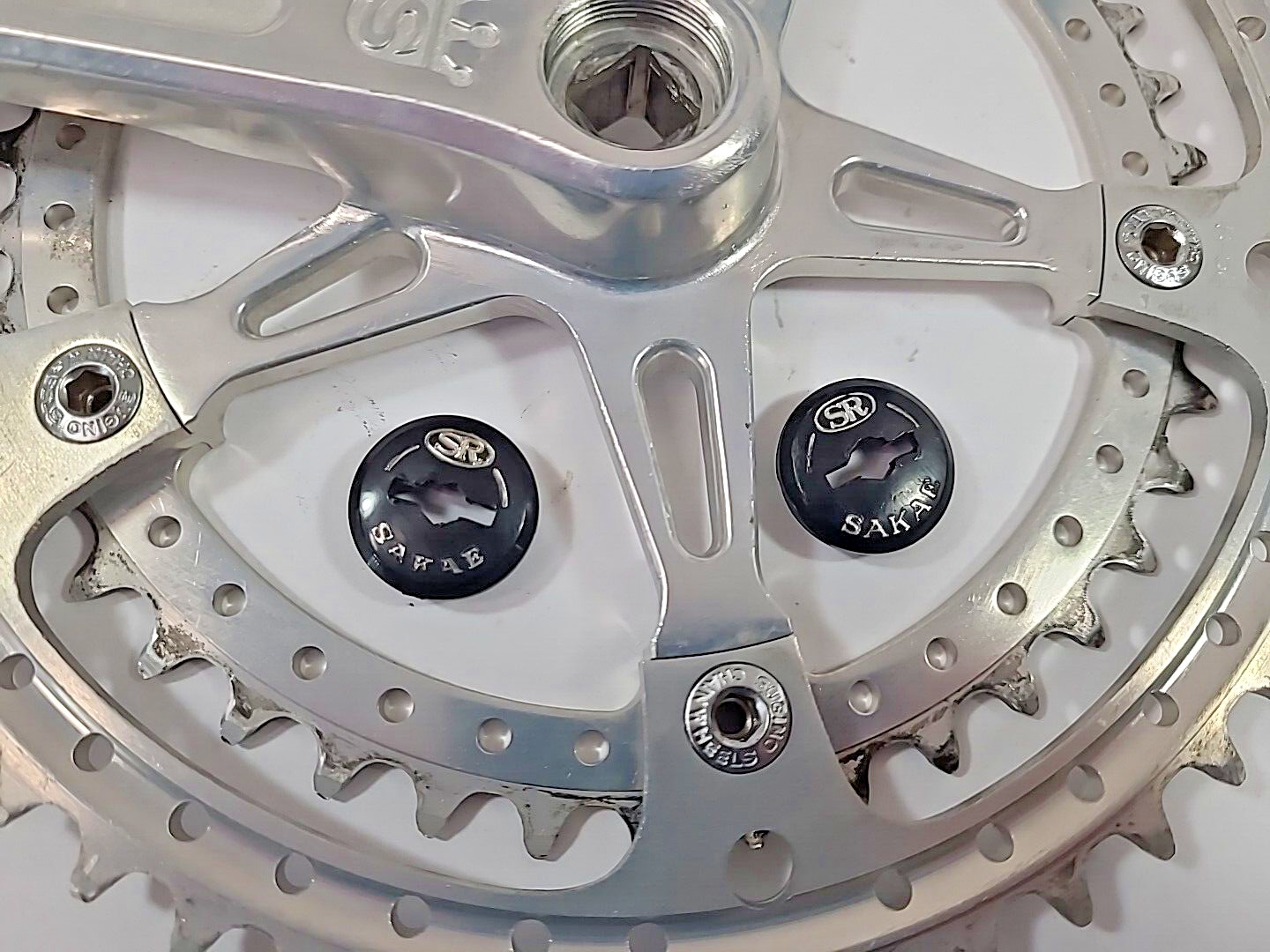 RARE Sakae Mighty Crankset 144 BCD / 171mm + Caps / 52-42t- NICE! / #170