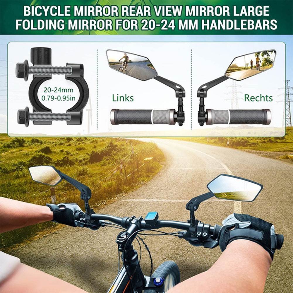 Bike Rearview Mirror for Electric Bike Scooter Reflective Rotation