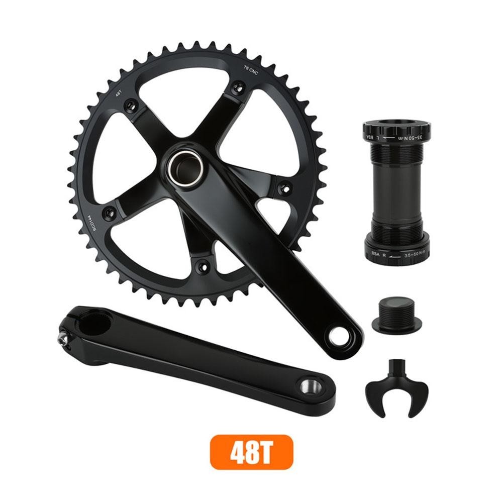 Fixed Gear Crankset with 165mm Crank Arms 144BCD 48T 49T Chainring and BB68/73
