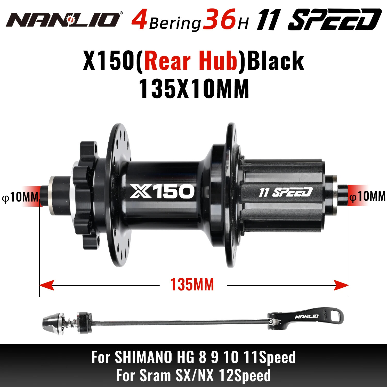 MTB Bike Hub 6 Pawl 3 Teeth 150 Click 32 28 36 Holes HG SX NX 8 9 10 11 12 Speed