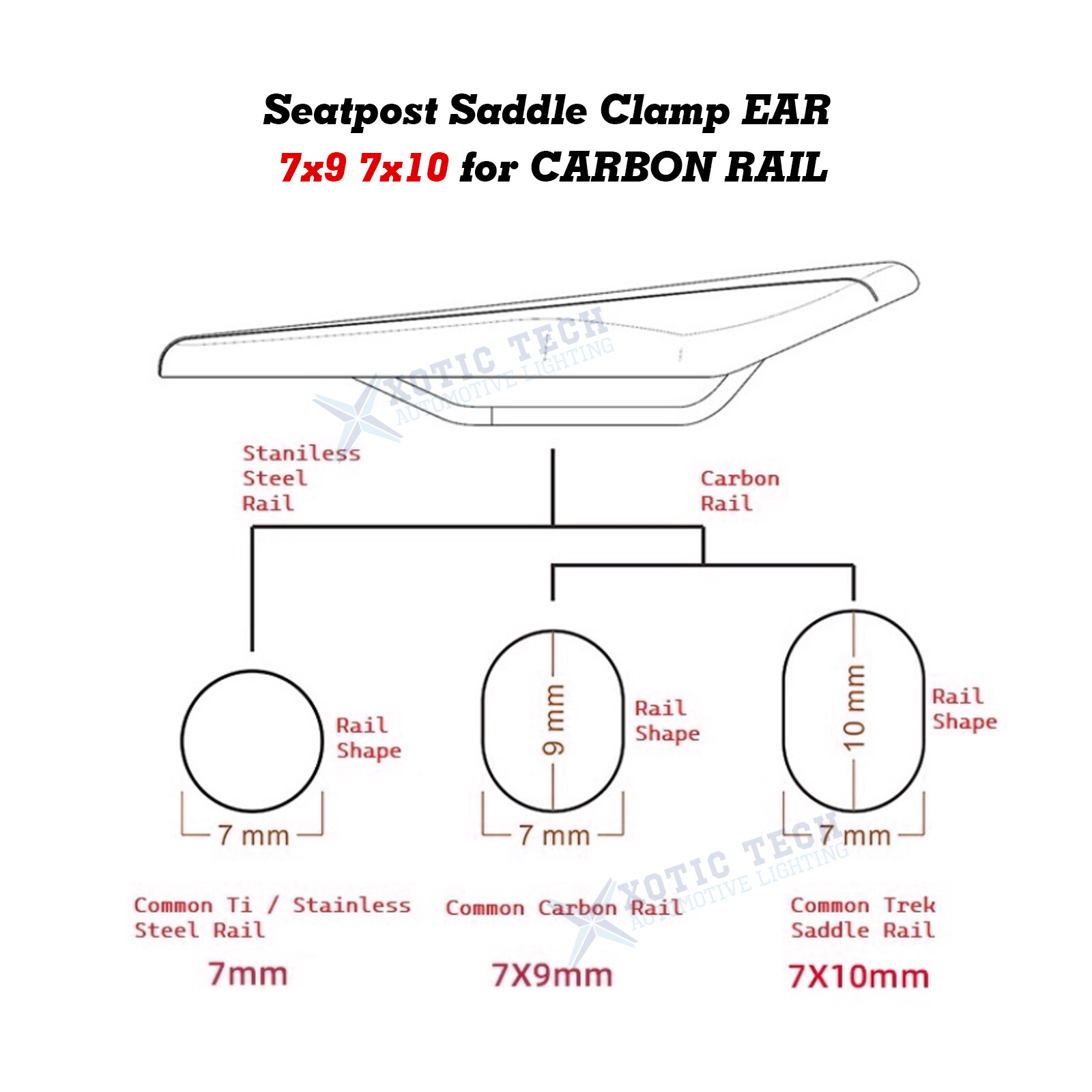Seatpost Clamp EAR 7×9 7×10 Ti Bolt Kit for CARBON RAIL for Specialized Tarmac