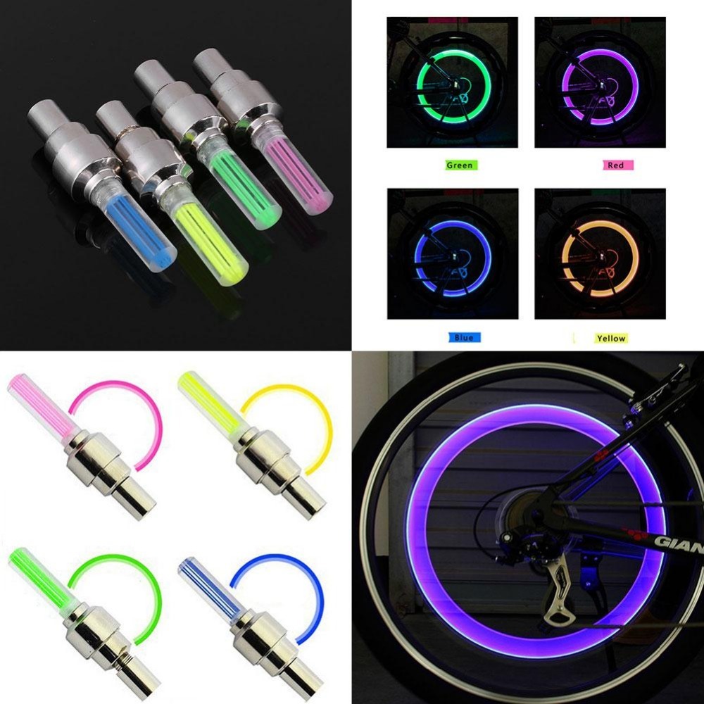 1 INDIVIDUAL LED CAP bike valve stem flashing Light Bicycle Wheel Tire Tyre Car