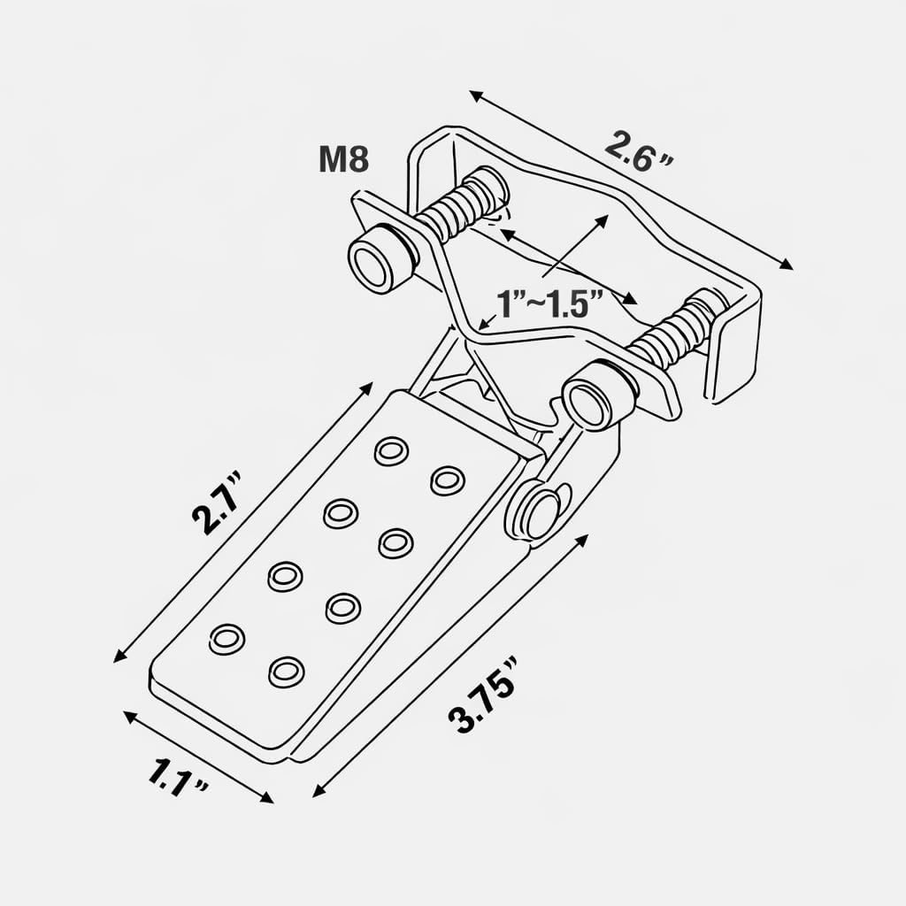 A Pair Universal Foldable Foot Pedals Pegs for Ebike Motorcycle Mini Bike Foot