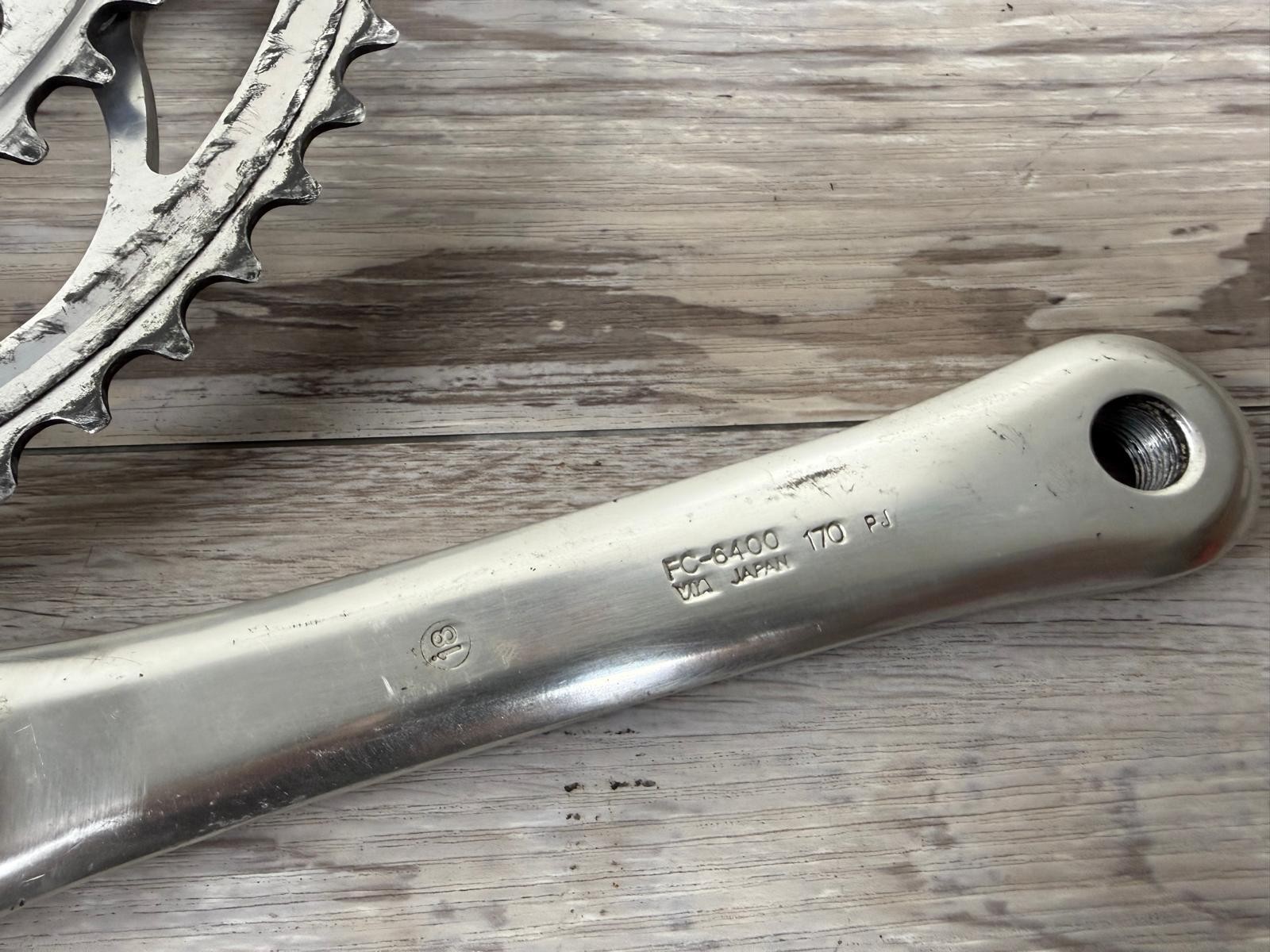 Vintage Shimano 600 Tricolor FC-6400 170mm 53/39 Aluminum Double Crankset