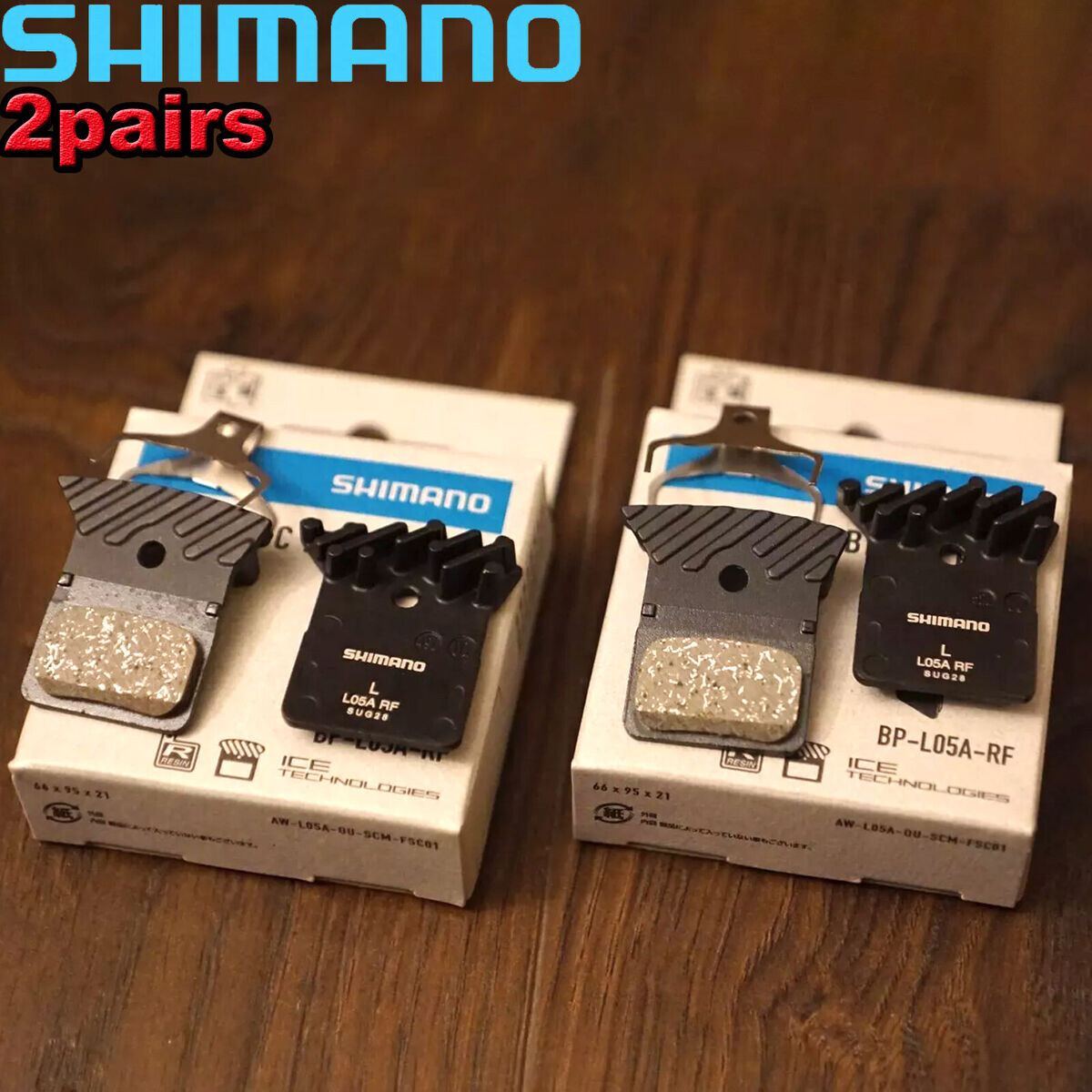 2 Pair Shimano L05A Brake Pads Resin Dura-Ace Ultegra Hydraulic Brakes Mtb Bike