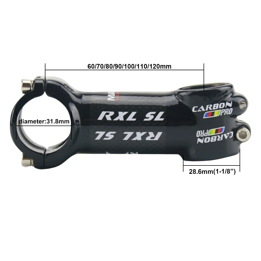 Carbon MTB Bicycle Handlebar Stem 6 Degree 31.8mm 60-120mm Road Bike Stem