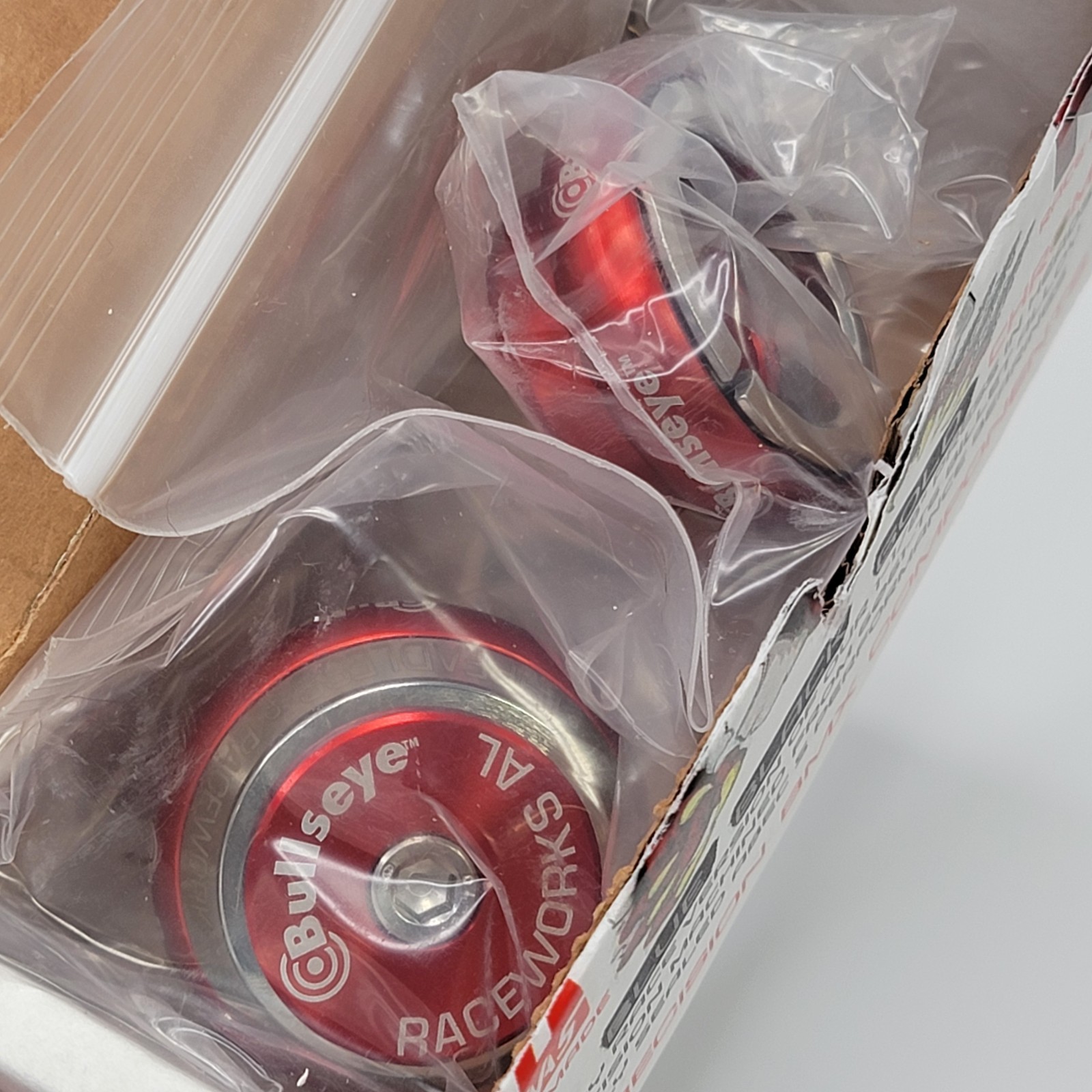NEW – BULLSEYE BMX 1 1/8″ RACEWORKS PRESS IN HEADSET – RED & CHROME COLORS