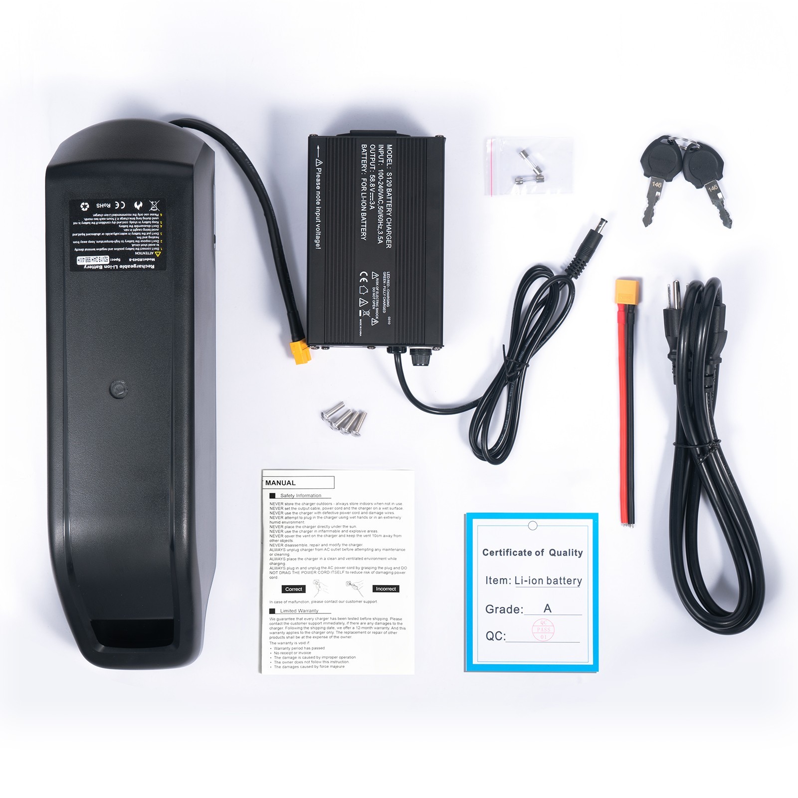 New 48V 25Ah LG Cells Ebike Battery Li-ion Pack for 5w-2000W Electric Bike Motor