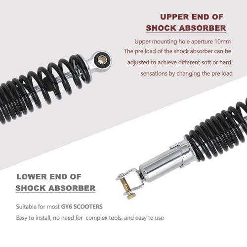 Minho Motorcycle Dual Rear Shock Absorbers with Adjustable Spring Preload 290mm