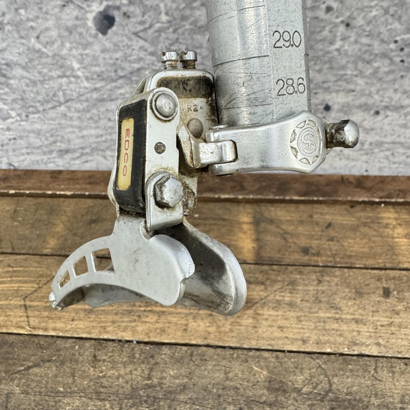 Vintage Edco SLJ Front Derailleur 28.6 Clamp On Bottom Pull Simplex Super LJ