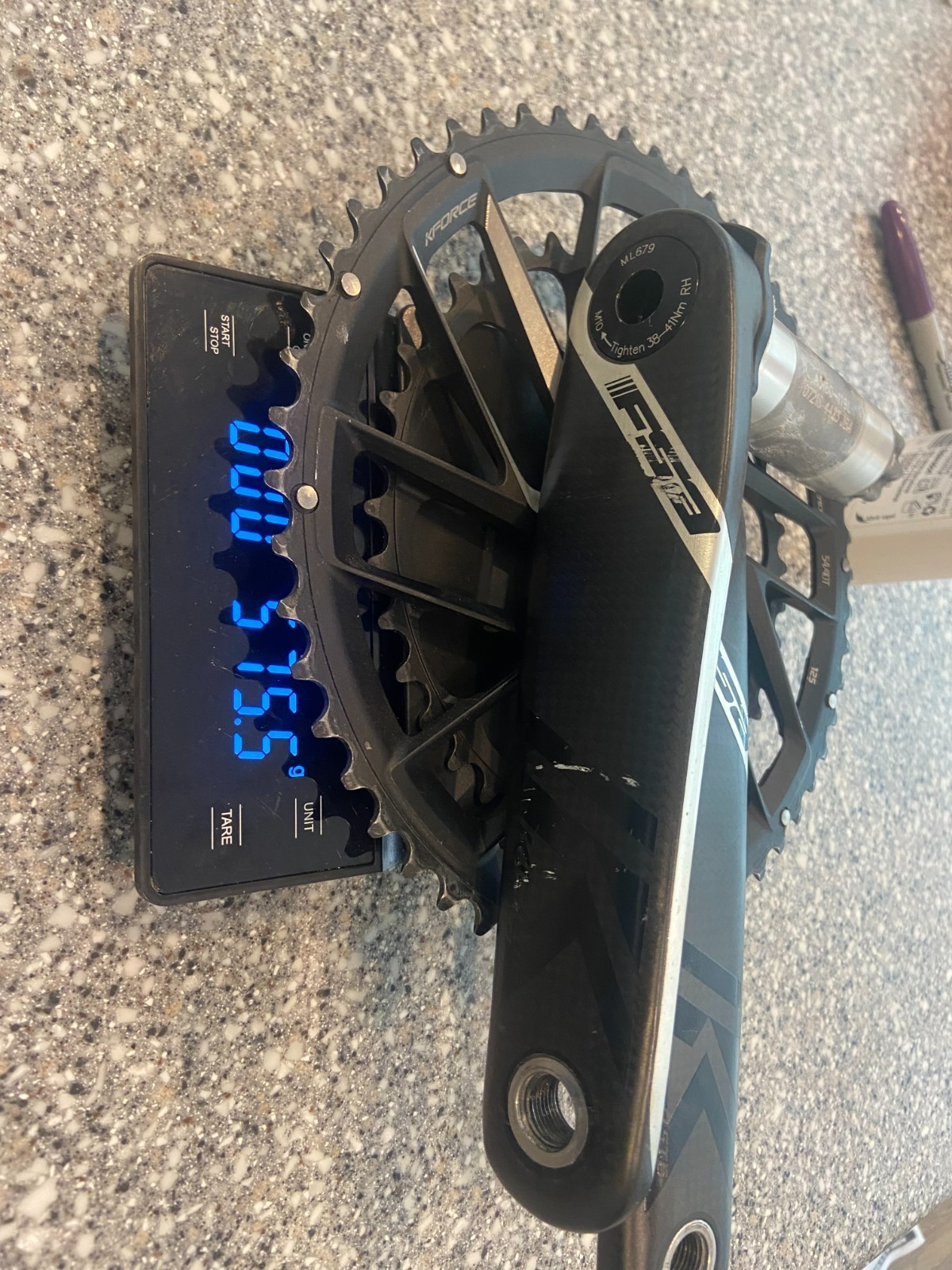 FSA K-Force Team Carbon Crank w/ 54/40T rings (575g total) 172.5mm BB386EVO