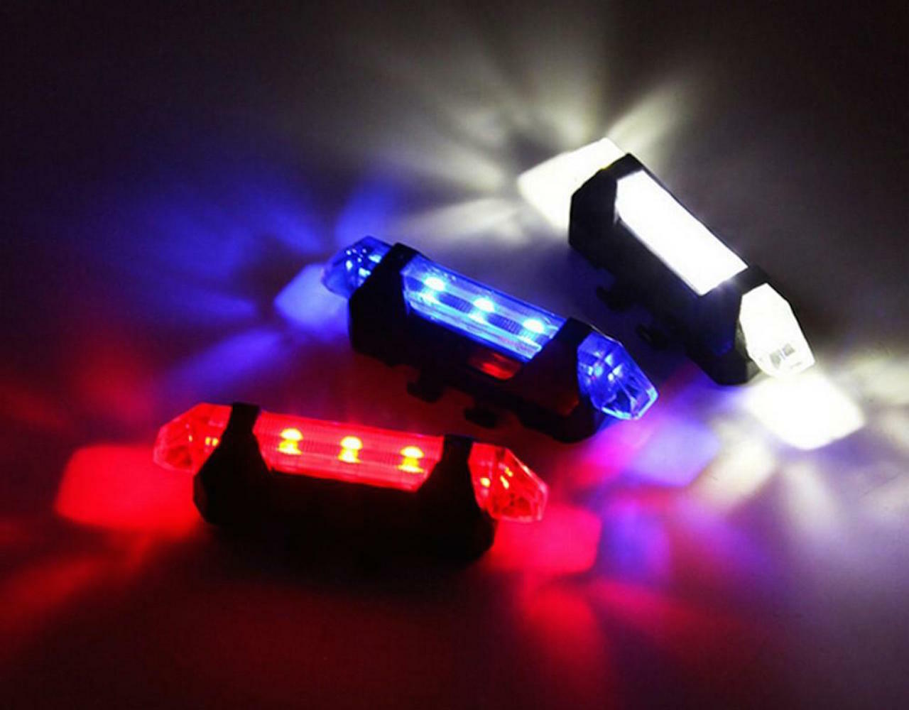 LED RECHARGEABLE FRAME LIGHT Bike Bicycle Glow safety 3 modes flashing cycling