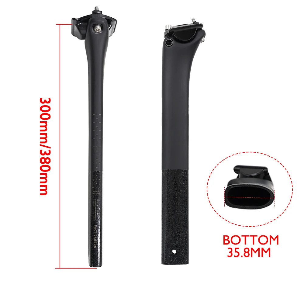 Carbon Fiber Seatpost Ultralight Road Bike Seatpost Matte 300mm/380mm 0mm Offset