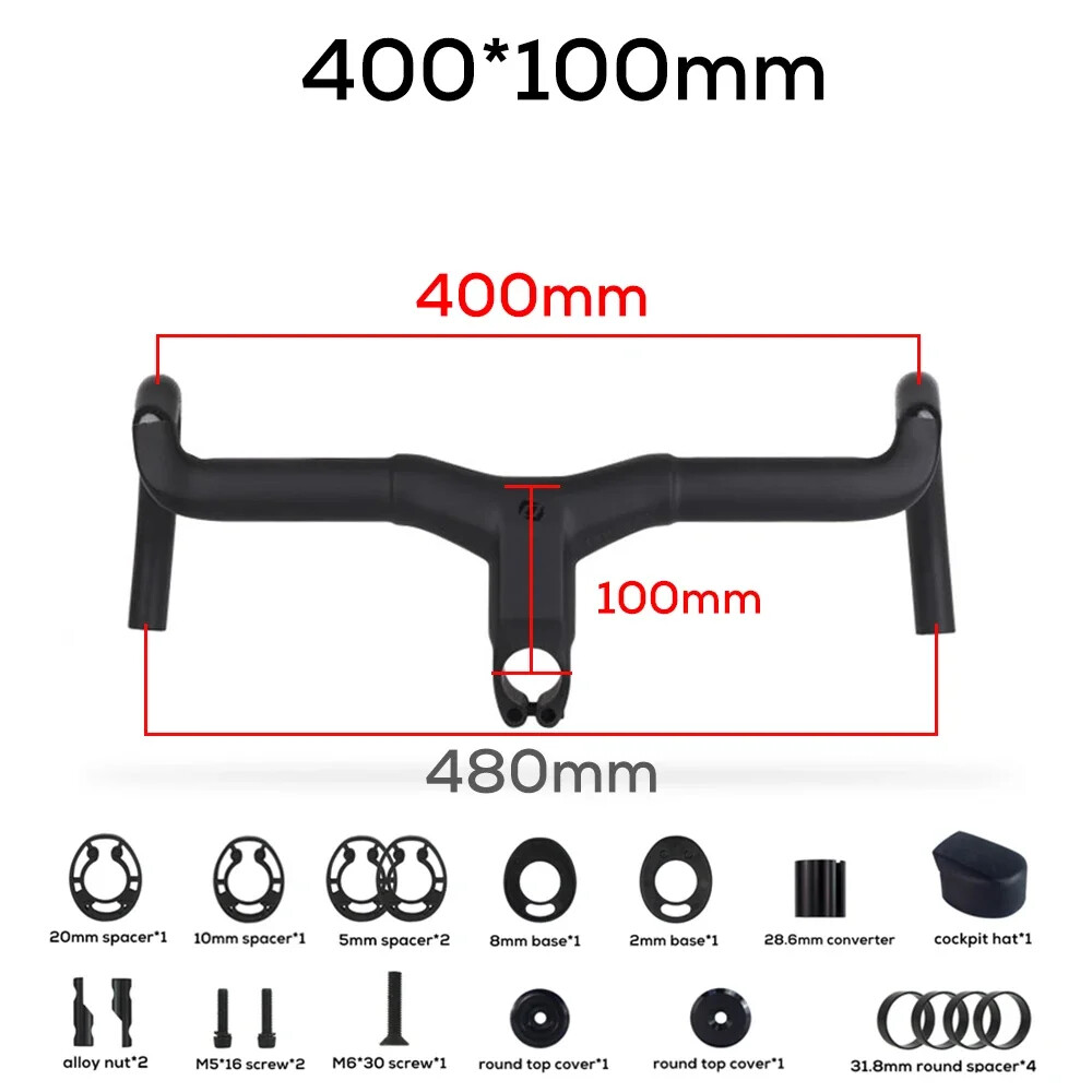 Internal Cable Routing Road Bike Handlebar Carbon Integrated Gravel Handlebar