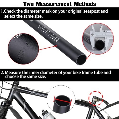 Bike Seatpost, Bicycle Seat Post 25.4 27.2 28.6 30.4 30.9 31.6 400mm Length A…