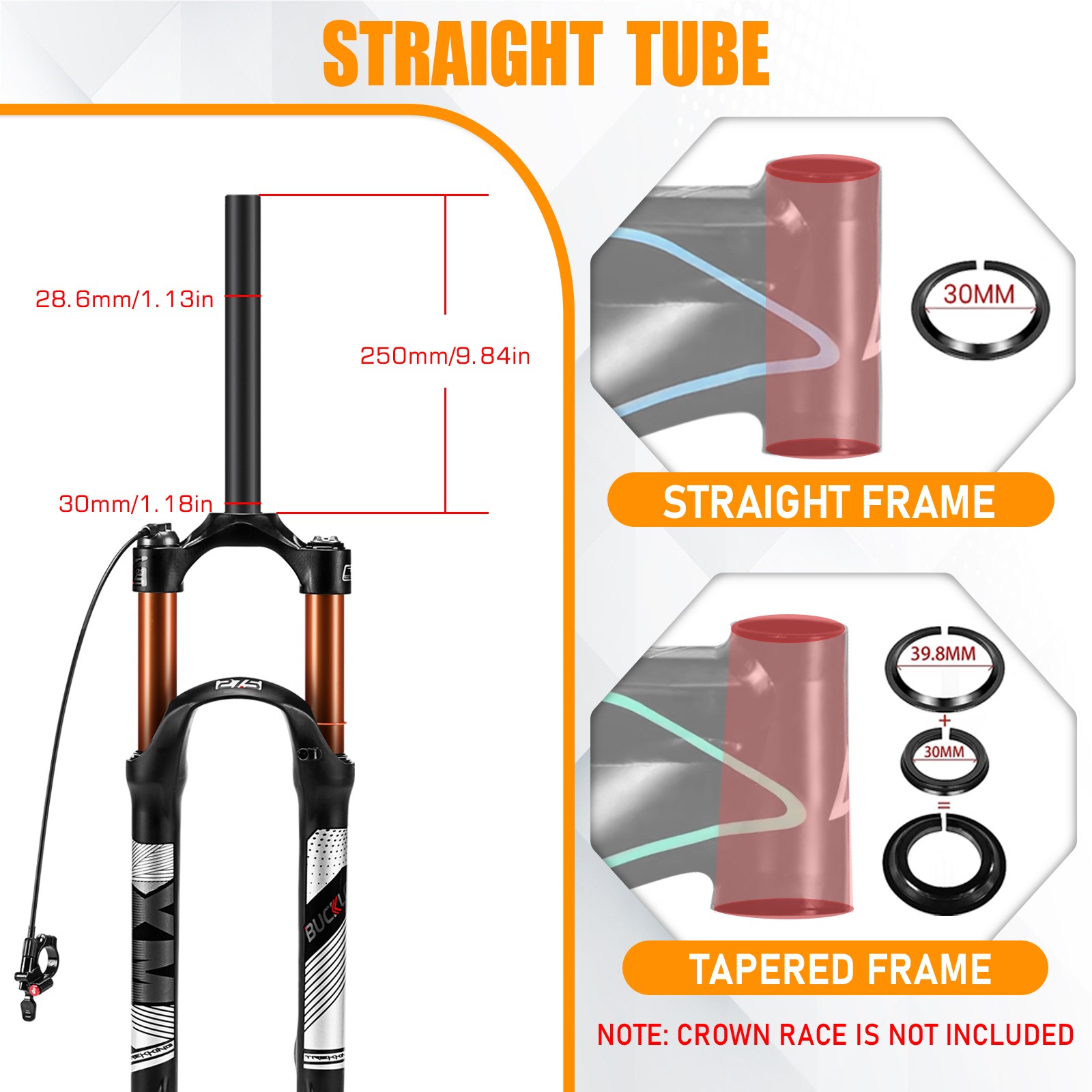BUCKLOS For Suntour XC Air Fork MTB Bike 26/27.5/29″ Remote/Manual 100mm/120mm