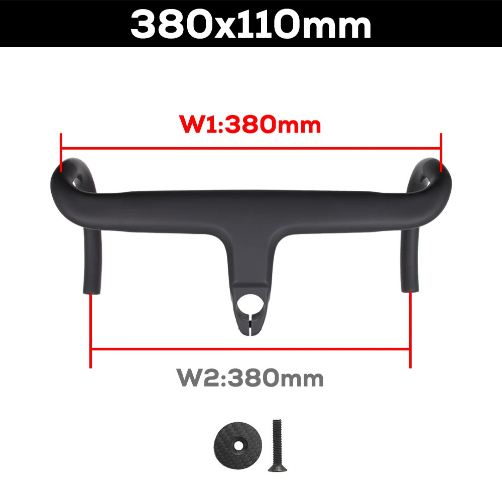 Road Bike Full Carbon Integrated CockpitHandlebar 28.6mm -10° 380-440*90-110mm