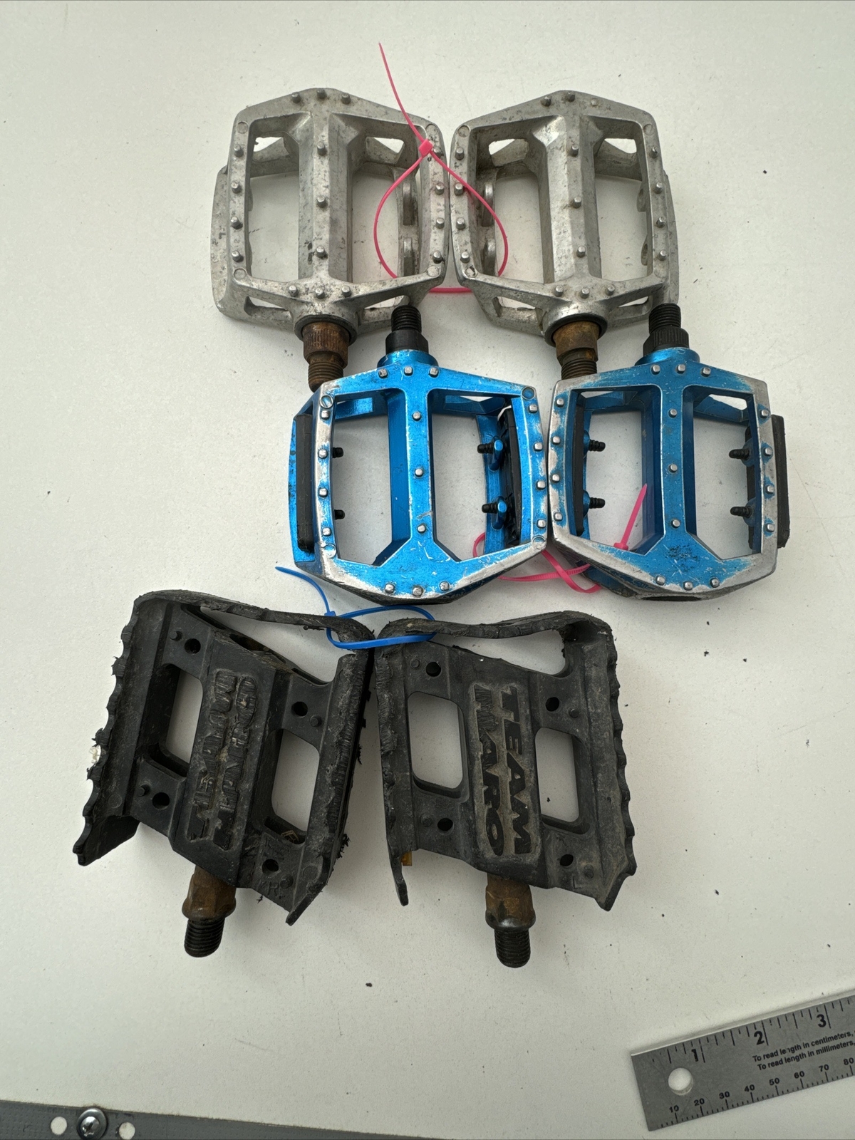 Old School BMX Team Haro Pedals 1/2 in OPC Freestyle LOT 90s Plastic Steel L01
