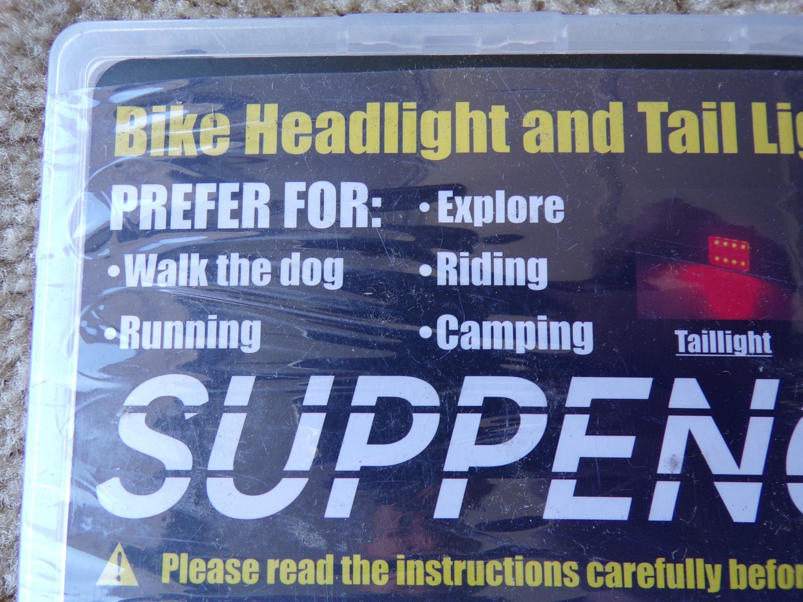 Suppenguin Bicycle Bike Headlight Taillight Set LED Rechargeable; @c18