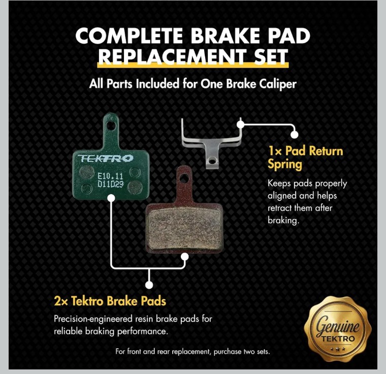 2 Pairs Tektro E10.11 Metal High Performance Disc Brake Pads Auriga Draco Orion
